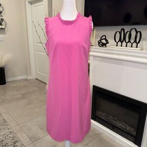 NWT J. Crew Pink Ruffle Midi Dress Size 2